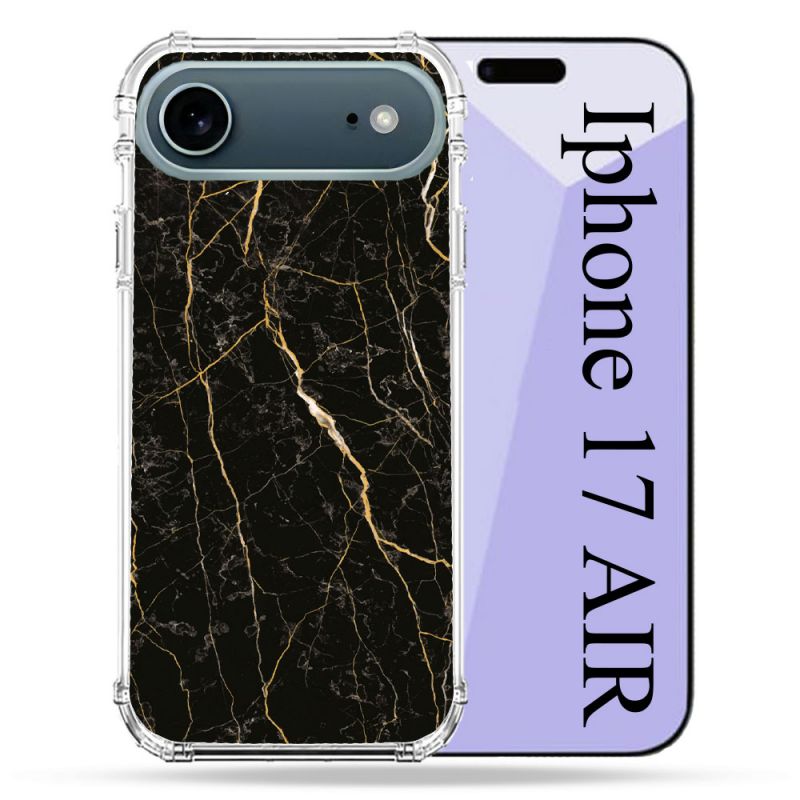 Coque Renforcée Magsafe Pour Iphone 17 Air Texture Marbre Noir