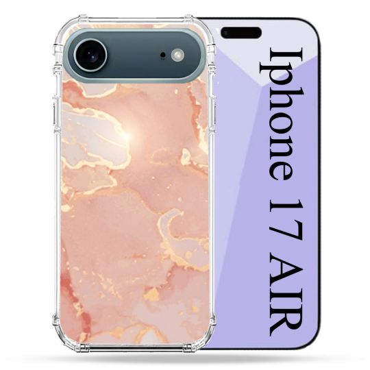 Coque Renforcée Magsafe Pour Iphone 17 Air Texture Marbre Rose