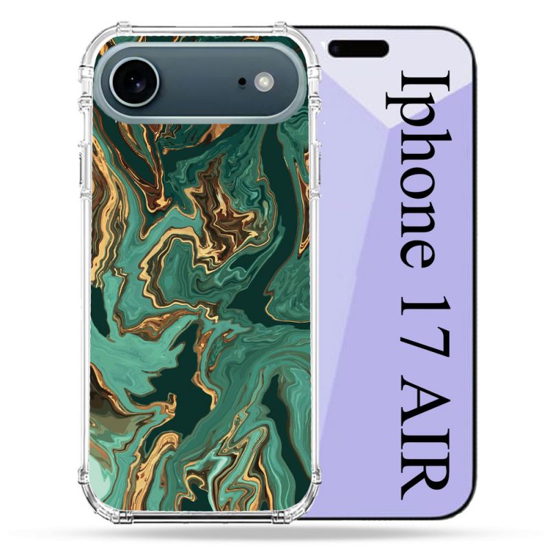 Coque Renforcée Magsafe Pour Iphone 17 Air Texture Marbre Vert