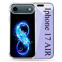 Coque Renforcée Magsafe Pour Iphone 17 Air Texture Plume Infini Bleu