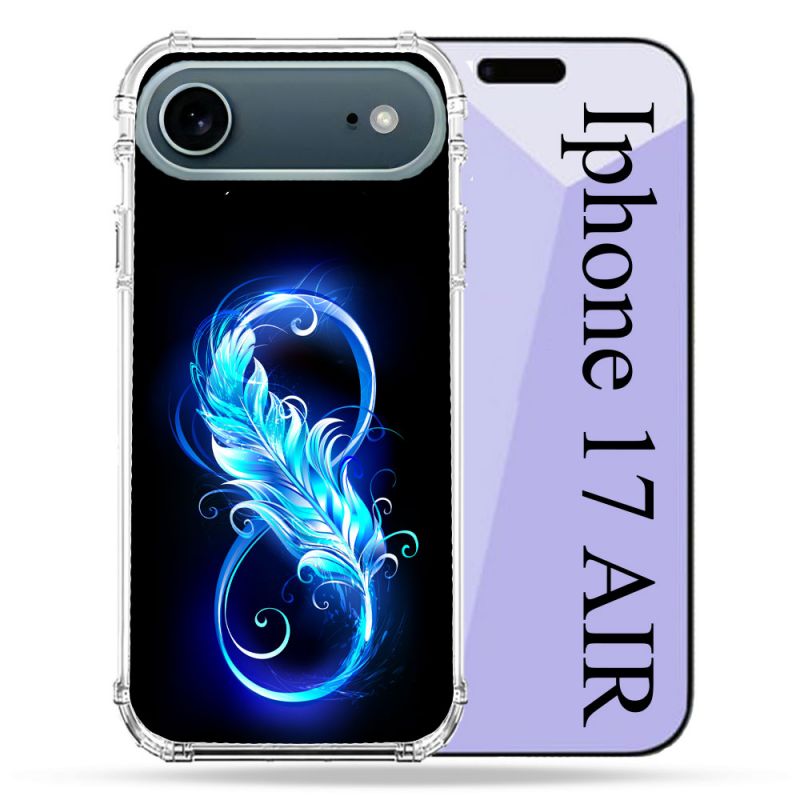 Coque Renforcée Magsafe Pour Iphone 17 Air Texture Plume Infini Bleu