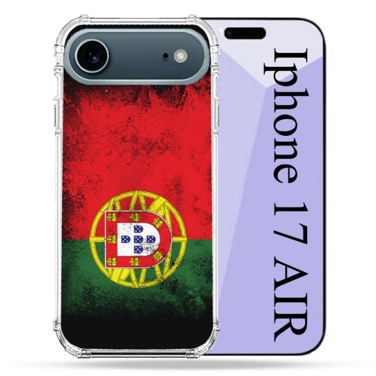 Coque Renforcée Magsafe Pour Iphone 17 Air Voyage Portugal Drapeau