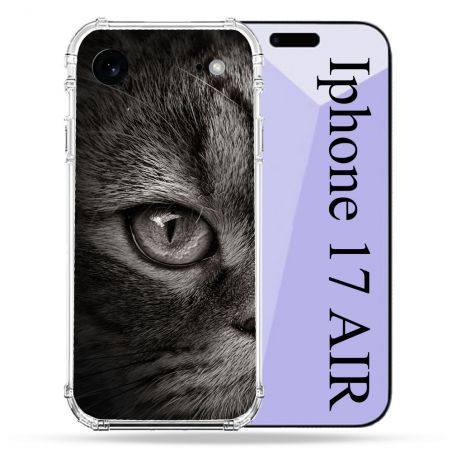 Coque Renforcée Pour Iphone 17 Air Animal Chat Gris