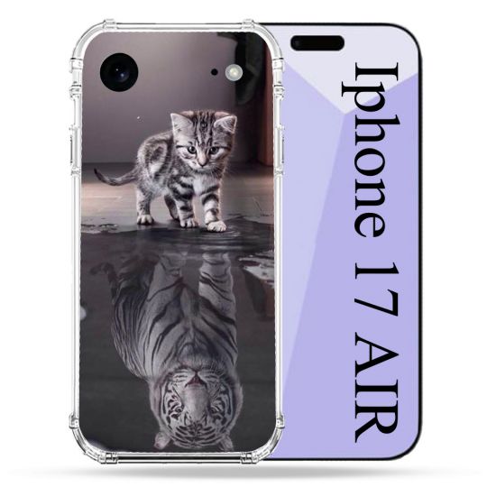 Coque Renforcée Pour Iphone 17 Air Animal Chat Reflet