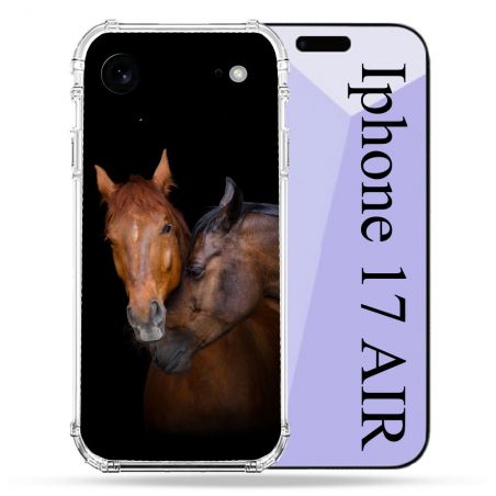 Coque Renforcée Pour Iphone 17 Air Animal Cheval Marron