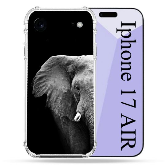 Coque Renforcée Pour Iphone 17 Air Animal Elephant Noir