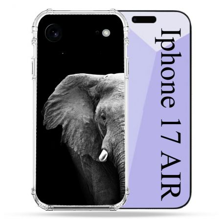 Coque Renforcée Pour Iphone 17 Air Animal Elephant Noir