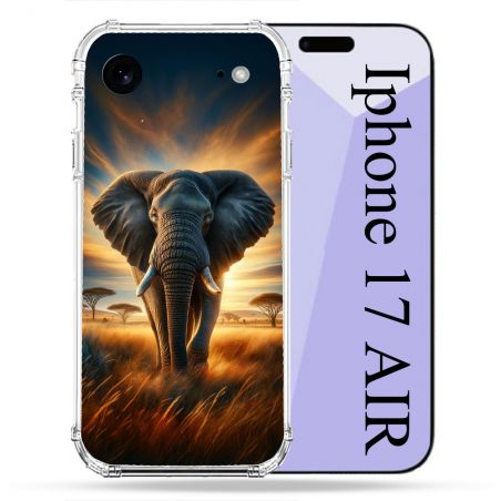 Coque Renforcée Pour Iphone 17 Air Animal Elephant Savane