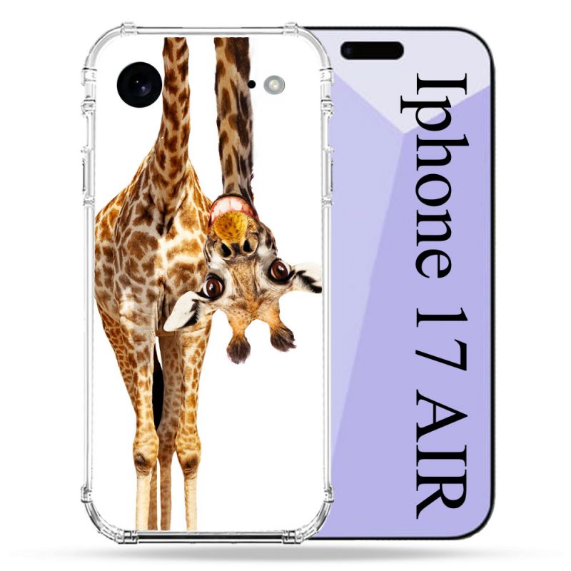 Coque Renforcée Pour Iphone 17 Air Animal Girafe Blanche