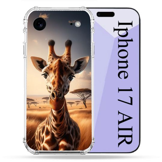 Coque Renforcée Pour Iphone 17 Air Animal Girafe Savane