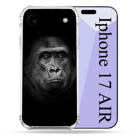 Coque Renforcée Pour Iphone 17 Air Animal Gorille Noir