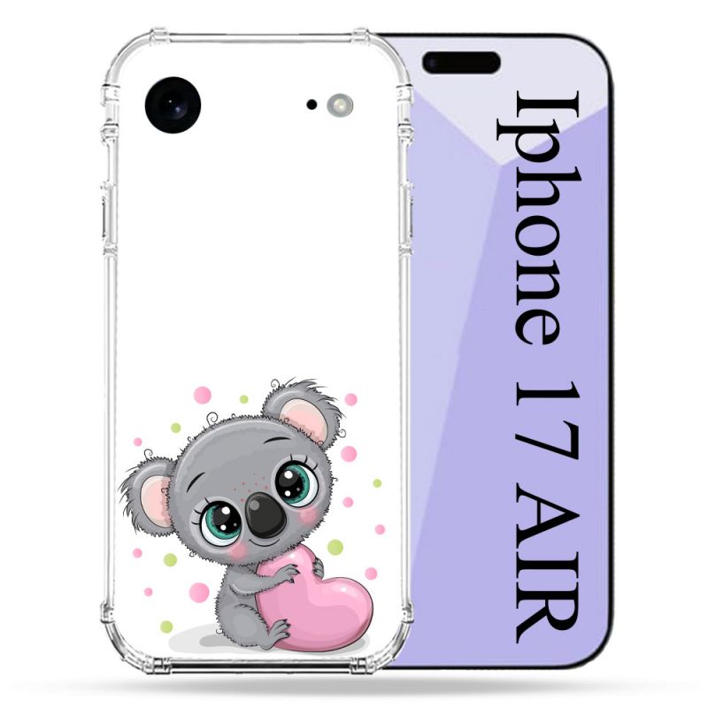 Coque Renforcée Pour Iphone 17 Air Animal Koala Cœur