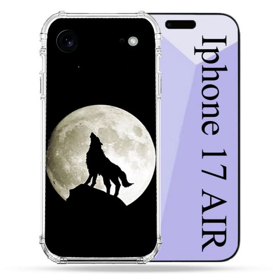 Coque Renforcée Pour Iphone 17 Air Animal Loup Noir