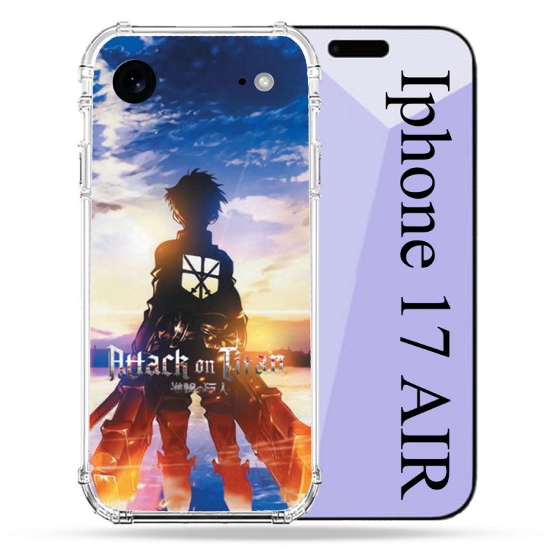 Coque Renforcée Pour Iphone 17 Air Manga Attaque Titans Soleil