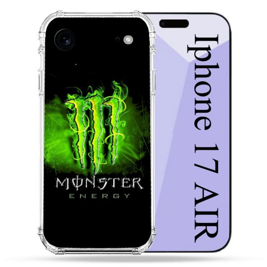 Coque Renforcée Pour Iphone 17 Air Monster Energy Vert