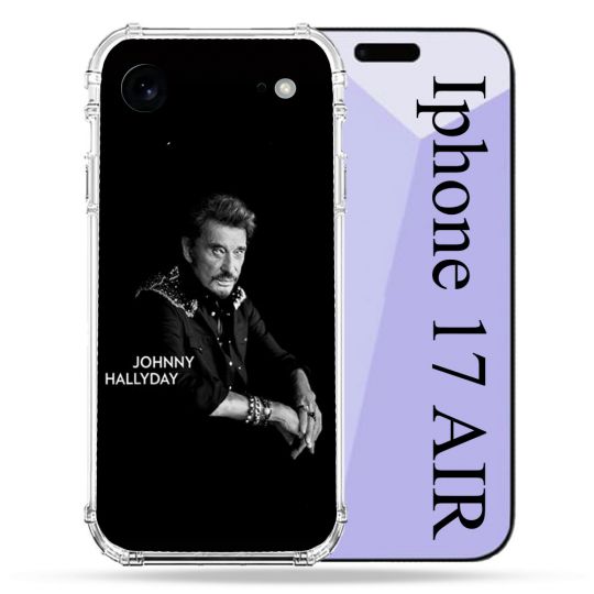 Coque Renforcée Pour Iphone 17 Air Musique Johnny Hallyday Noir
