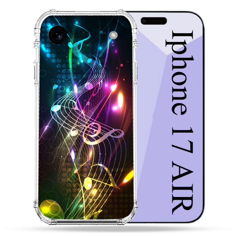 Coque Renforcée Pour Iphone 17 Air Musique Partition Multicolore