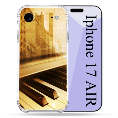 Coque Renforcée Pour Iphone 17 Air Musique Piano Retro