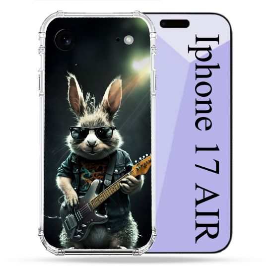 Coque Renforcée Pour Iphone 17 Air Musique Rock Lapin