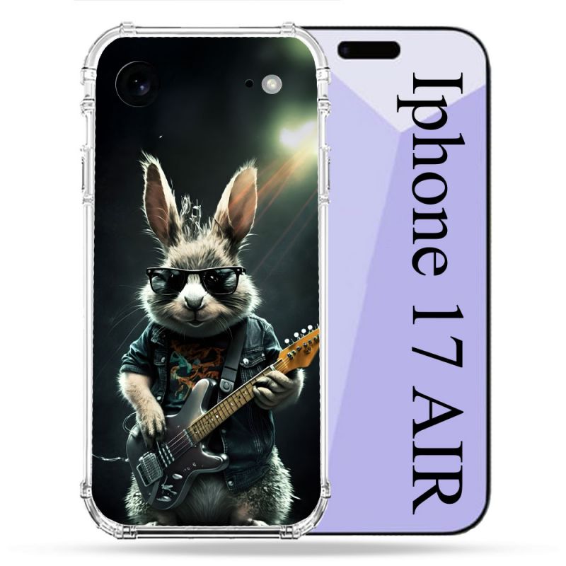 Coque Renforcée Pour Iphone 17 Air Musique Rock Lapin