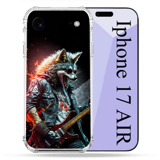 Coque Renforcée Pour Iphone 17 Air Musique Rock Loup