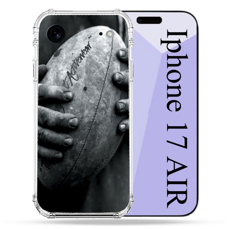 Coque Renforcée Pour Iphone 17 Air Sport Rugby Ballon Vintage