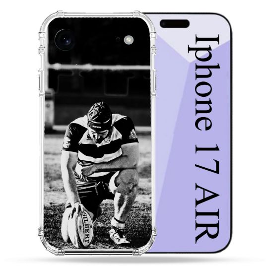 Coque Renforcée Pour Iphone 17 Air Sport Rugby Noir Blanc