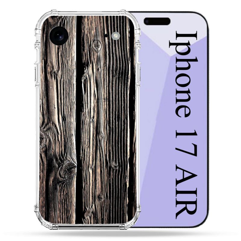 Coque Renforcée Pour Iphone 17 Air Texture Bois