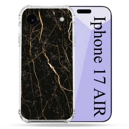 Coque Renforcée Pour Iphone 17 Air Texture Marbre Noir