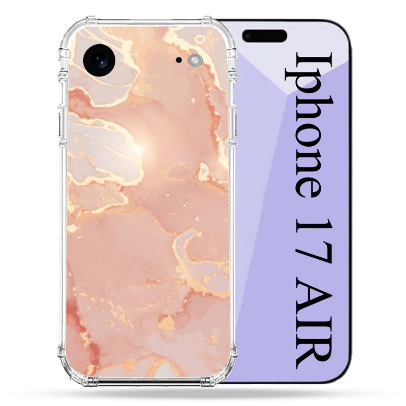 Coque Renforcée Pour Iphone 17 Air Texture Marbre Rose