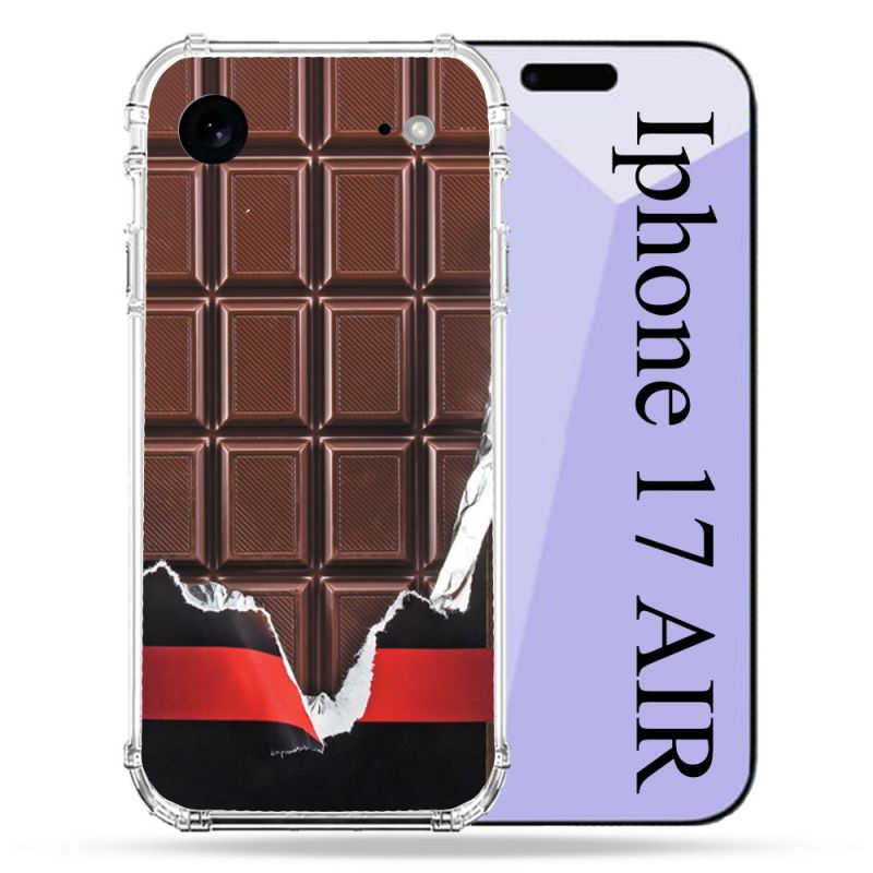 Coque Renforcée Pour Iphone 17 Air Texture Trompe Oeil Chocolat