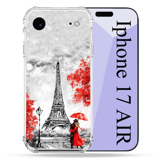 Coque Renforcée Pour Iphone 17 Air Voyage France Paris Rouge