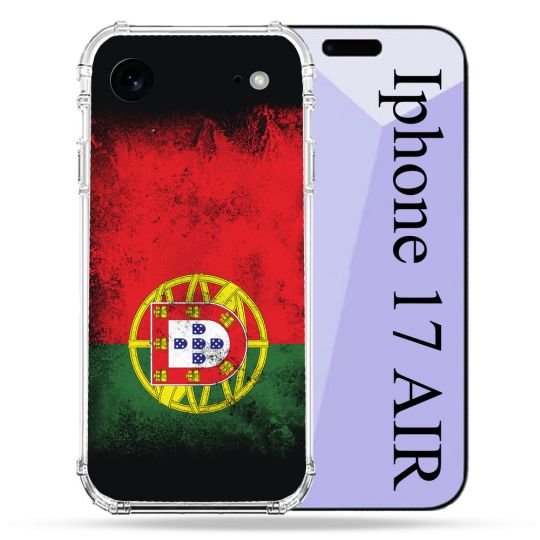 Coque Renforcée Pour Iphone 17 Air Voyage Portugal Drapeau
