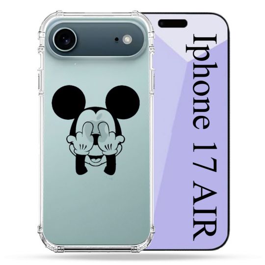 Coque Renforcée Transparente Pour Iphone 17 Air Mickey doigt
