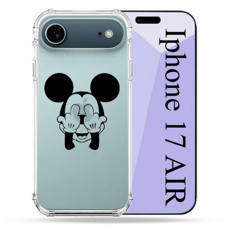 Coque Renforcée Transparente Pour Iphone 17 Air Mickey doigt