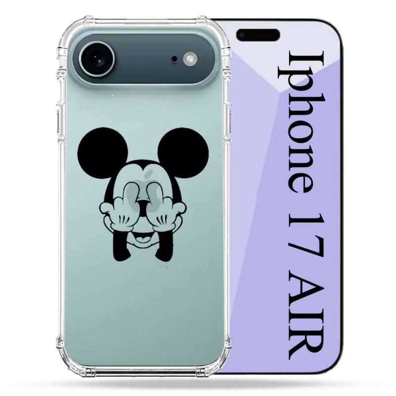 Coque Renforcée Transparente Pour Iphone 17 Air Mickey doigt