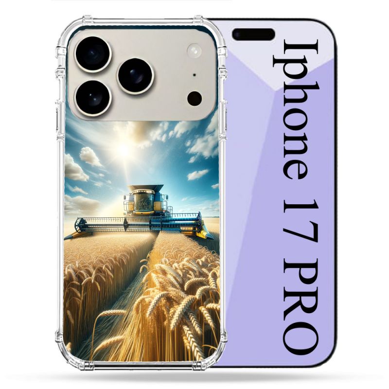 Coque Renforcée Magsafe Pour Iphone 17 Pro Agriculture Moissonneuse Blé