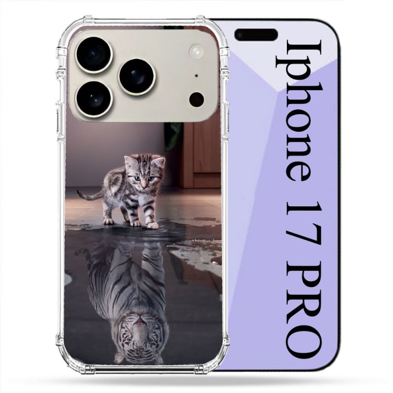 Coque Renforcée Magsafe Pour Iphone 17 Pro Animal Chat Reflet