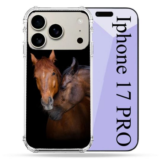 Coque Renforcée Magsafe Pour Iphone 17 Pro Animal Cheval Marron