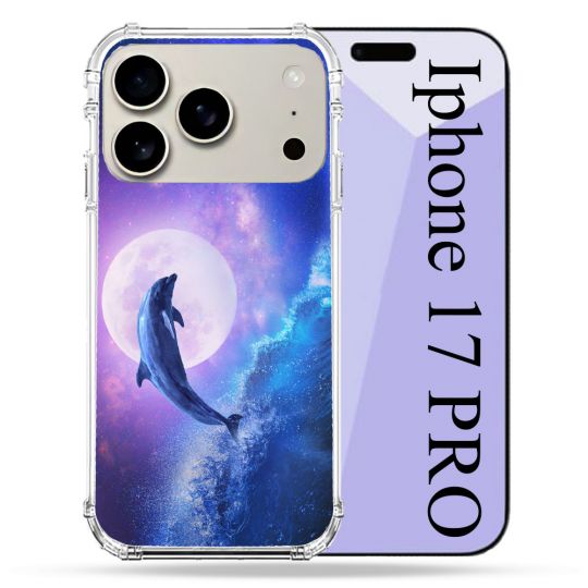 Coque Renforcée Magsafe Pour Iphone 17 Pro Animal Dauphin Vague