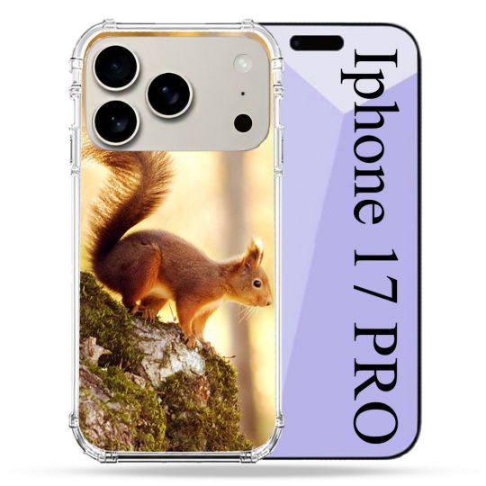 Coque Renforcée Magsafe Pour Iphone 17 Pro Animal Ecureuil Bois