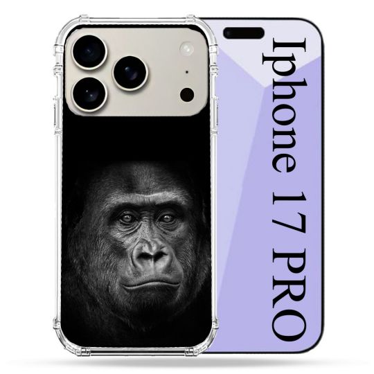 Coque Renforcée Magsafe Pour Iphone 17 Pro Animal Gorille Noir