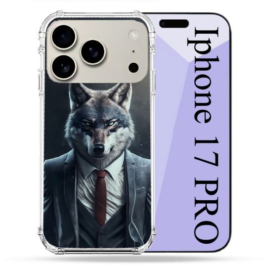Coque Renforcée Magsafe Pour Iphone 17 Pro Animal Loup Business