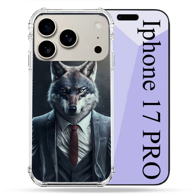Coque Renforcée Magsafe Pour Iphone 17 Pro Animal Loup Business