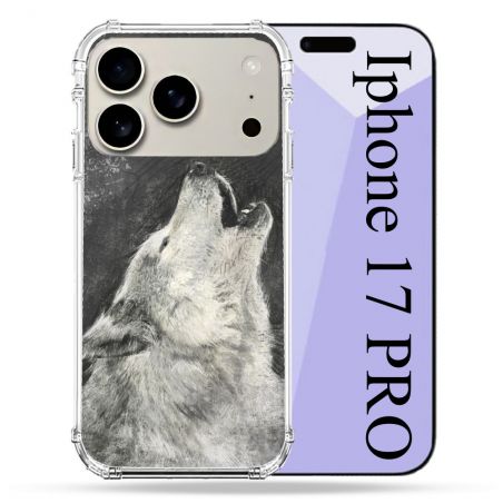Coque Renforcée Magsafe Pour Iphone 17 Pro Animal Loup Hurlement