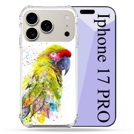 Coque Renforcée Magsafe Pour Iphone 17 Pro Animal Perroquet Jaune