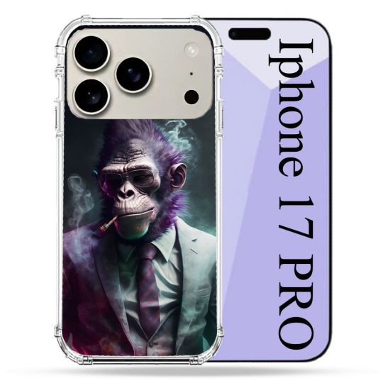 Coque Renforcée Magsafe Pour Iphone 17 Pro Animal Singe Business