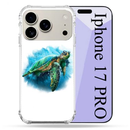 Coque Renforcée Magsafe Pour Iphone 17 Pro Animal Tortue Blanche multicolore