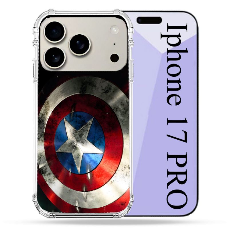 Coque Renforcée Magsafe Pour Iphone 17 Pro Captain America Bouclier