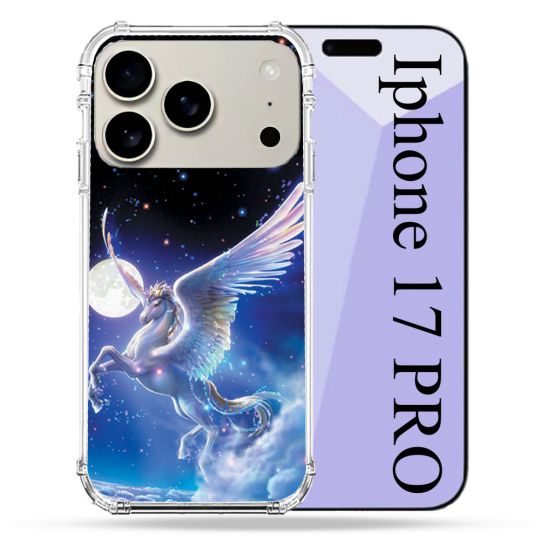 Coque Renforcée Magsafe Pour Iphone 17 Pro Fantastique Licorne Céleste